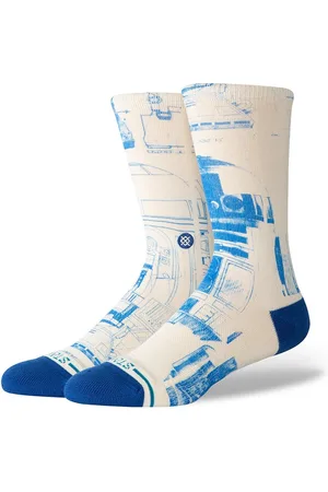 Stance Heren casual sokken R2 D2 SW crew wit & blauw (Star Wars)
