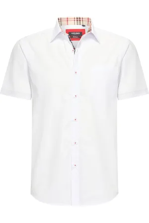 Merkloos Heren overhemd met borstzak - Korte mouwen - Comfort Fit - Longsleeve Shirt