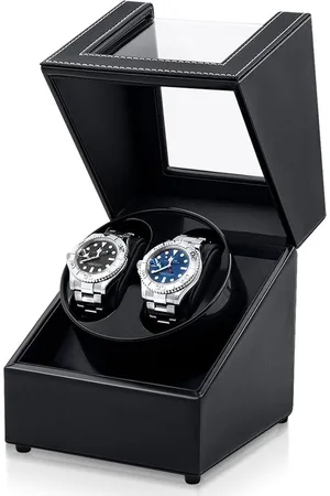 Merkloos Watchwinder voor 2 Automatische Horloges ??? Stille Rotatie & Luxe Acrylleren Vitrine | Automatische Opwindbox voor Horlogeverzamelaars