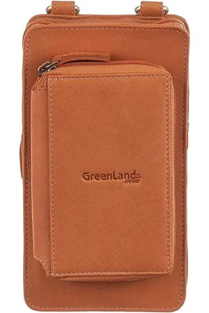 Greenland Leren Telefoontasje Portemonnee Phone Bag / Wallet Lichtbruin