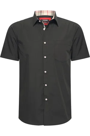 Merkloos Heren overhemd met borstzak - Korte mouwen - Comfort Fit - Longsleeve Shirt