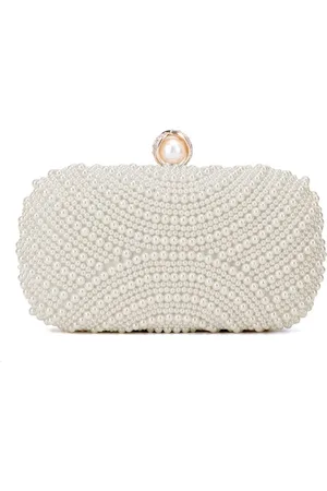 Merkloos Elegante Parel Clutch - Bruiloft Avondtas - Handtas met Kralen