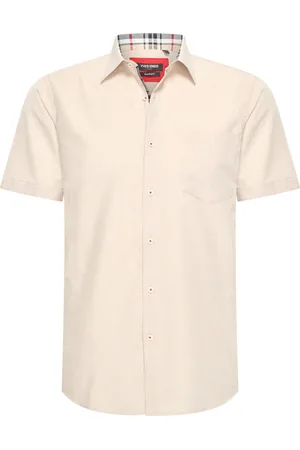 Merkloos Heren overhemd met borstzak - Korte mouwen - Comfort Fit - Longsleeve Shirt