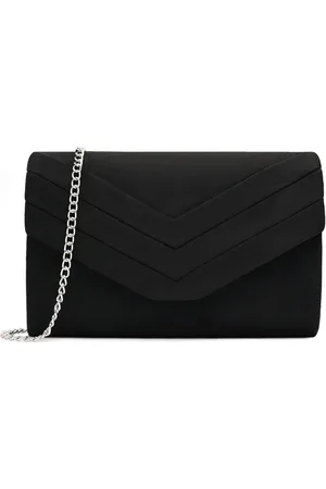 Merkloos Elegante Suede Clutch Voor Dames - Ideaal Voor Avonden - 1 stuk - Zwart - Suede