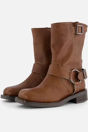 Ann Rocks Biker boots cognac Leer