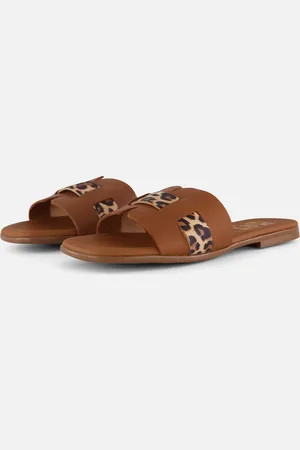 Oh my sandals Leopard Slippers goud Leer - Dames