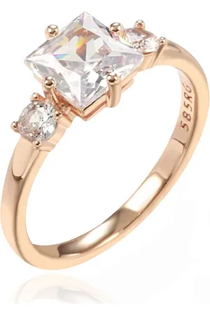 Cilla Jewels Damesring met Vierkante en Dubbele Ronde Zirkonia