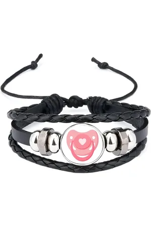 Akyol Speen armband zwart - Kind - kinderen - meisje - roze - cadeau voor een baby