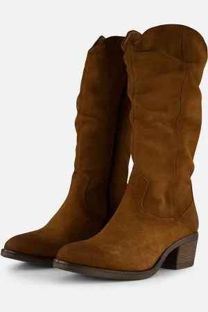 Aqa Hoge laarzen cognac Suede - Dames