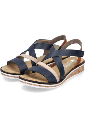 Rieker Dames sleehak V3663-91 Blue Combinatin