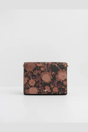 Fable England - Deco Blooms Black Foldover Handbag