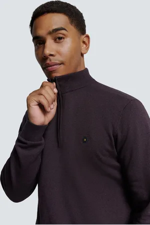 No Excess Pullover met halve rits en tweekleurige melange: Comfort en stijl gecombineerd