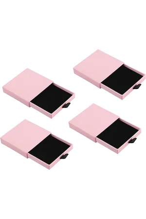 Merkloos Sieraden Geschenkdozen Set van 4 - Kraft Organisator met Lade voor Kettingen, Oorbellen en Armbanden - Perfect voor Verjaardag, Bruiloft en Jubileum