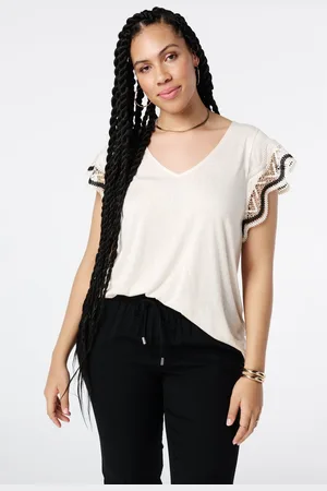 MS Mode T-shirt T-shirt met gehaakte details