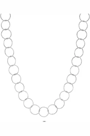 Twice As Nice Halsketting in edelstaal, ronde schakels 40 cm