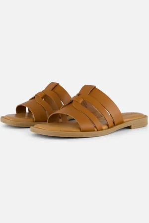 Tamaris Slippers cognac Leer - Dames