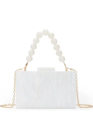 Merkloos Kralen Avond Clutch Handtas - Marmer Look - Geschikt voor Feestelijke Gelegenheden