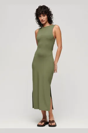 Superdry Jersey midi-jurk met gedraaide achterkant - Dames - Jurken