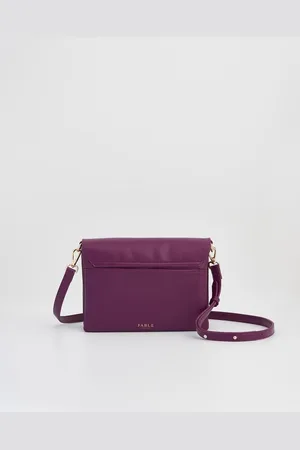 Fable England - Floral Engravings Plum Foldover Handbag
