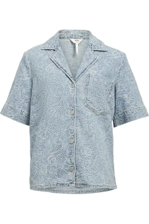 Object Object Blouse Objmirwa Re S/s Dnm Shirt 138 23046421 Light Blue Denim Dames