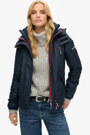 Superdry Windbreaker jas met capuchon en logo - Dames