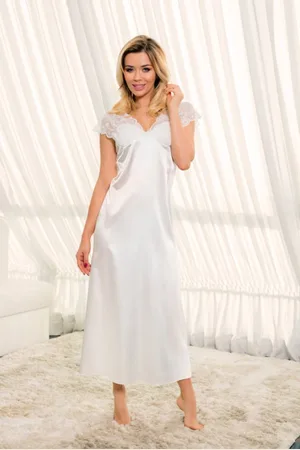 Merkloos Mactan lange satijnen slipdress S/M