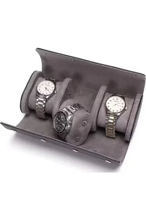 Merkloos Luxe Horloge Rol 3 Stuks | Horlogedoos | Horloge Etui Leer | Watch Roll | Horloge Houder Sieradendoos | Horloge Opbergdoos Heren |