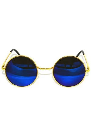 Merkloos Geen merk John Lennon Gold, Blauwe spiegel lenzen