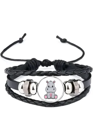 Akyol Nijlpaarden armband zwart - Nijlpaard - dieren liefhebbers - zoogdier - dierentuin - safari