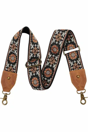 Merkloos Verstelbare schouderriem - retro jacquard borduurwerk - geschikt voor handtassen - 1 stuk
