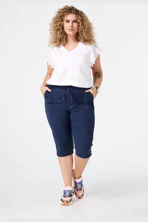 MS Mode Broek Capri met elastische taille