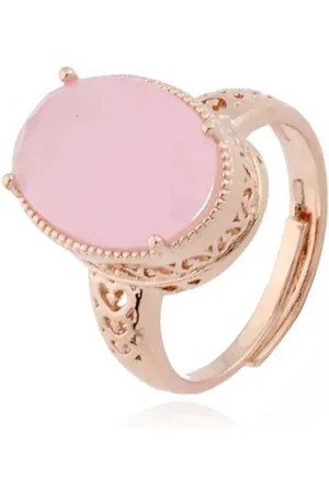 Deja Jewels Damesring - Verstelbaar, Met Grote Ovale Roze Zirkonia Steen