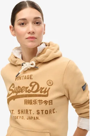 Superdry Klassieke hoodie met velours print - Dames - Hoodies