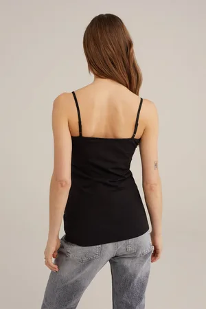 WE Fashion Dames singlet met kant