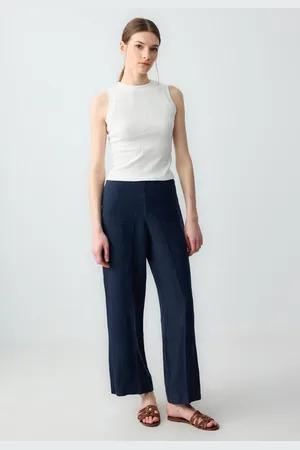 Jimmy Key Regular Fit Geweven Donkerblauwe Broek