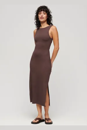 Superdry Jersey midi-jurk met gedraaide achterkant - Dames - Jurken