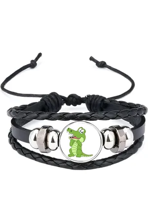 Akyol Krokodillen armband zwart - Krokodil - dieren liefhebbers - reptielen - dierendag