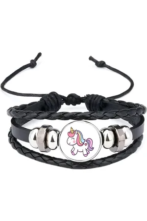 Akyol Eenhoorn armband zwart - Unicorn - dieren liefhebbers - fantasie dier - paarden