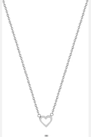 Twice As Nice Halsketting in zilver, open hartje 45 cm