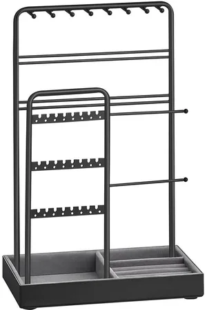 Merkloos Sieradenstandaard - Kettinghouder - Oorbelorganisator - Metaal en MDF - 11,5 cm x 19,6 cm x 30,8 cm