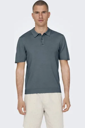 Only & Sons Poloshirt Onswyler Life Reg 14 Ss Polo Knit N 22022219 Stormy Weather Mannen