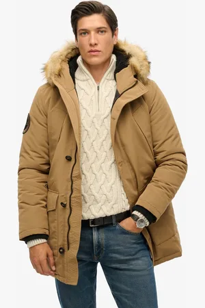 Superdry Everest parka met capuchon van imitatiebont - Heren - Gewatteerde jassen