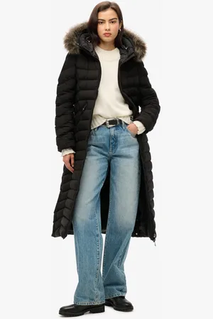 Superdry Fuji Faux Fur Hooded Longline Winterjas Dames