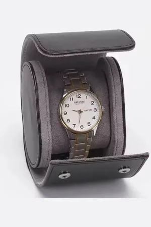 Merkloos Luxe Horloge Rol 1 Stuk | Horlogedoos | Horloge Etui Leer | Watch Roll | Horloge Houder Sieradendoos | Horloge Opbergdoos Heren |