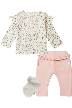 Noppies Kledingset - 3 delig - Broek Crowley Beige - Shirt Camden Whitecap Gray - 1 paar sokjes