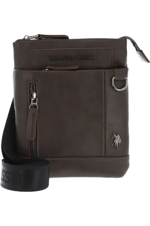 U.S. Polo Assn. Schoudertas Cambridge Flat Crossbody Bag Donkerbruin