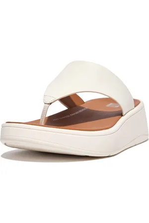 FitFlop F-Mode Leather Flatform Toe-Post Sandals