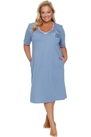 Doctor Nap Katoenen Nachthemd Nachtjapon Korte Mouw Dames Sky Blue TB.7263 42 / XL
