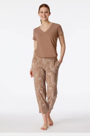 Schiesser Selected! premium inspiration pyjamaset - dames pyjama 7/8 lang klei