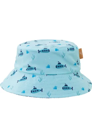 Fresk UV Bucket Hat voor Kinderen - 74/80 - Dubbelzijdige Zonnehoed - Beschermende Reishoed - Hoofdbescherming - Lichtblauw